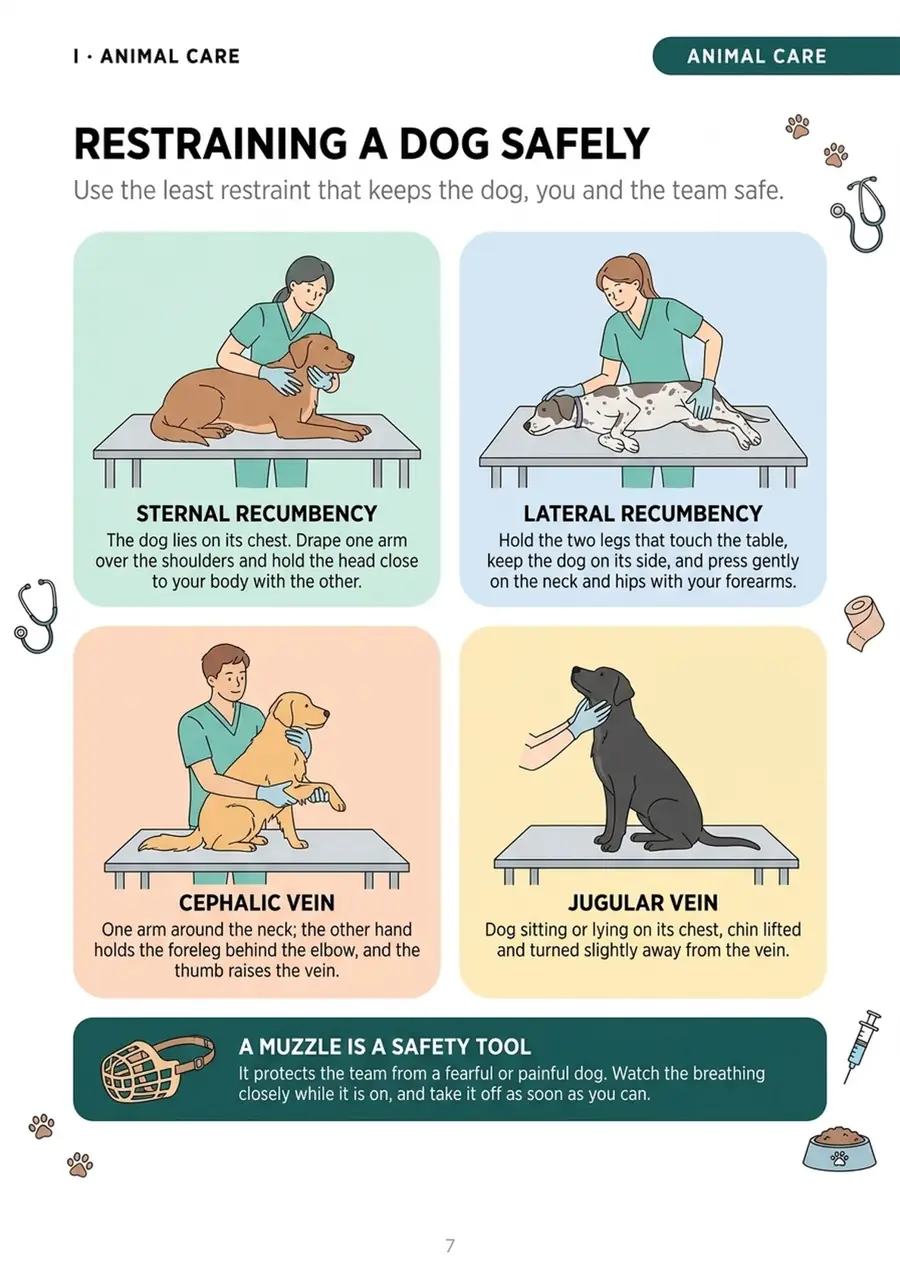 Restraining a dog safely